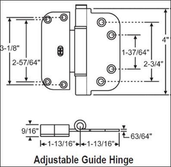 Semco Window Parts Semco Swing Door Adjustable (Horizontal) Hinge SH107